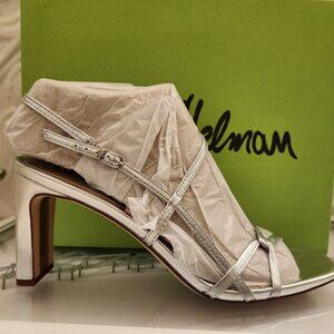 Sam Edelman Silver Leather "Emmie" Heeled Sandals. NIB. Size 11